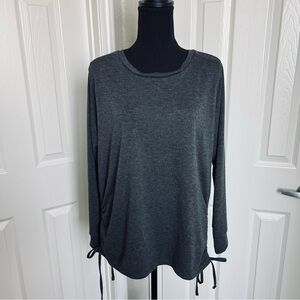 🩶 The Sweatshirt Project Grey Pullover Top w Side Ties Size L